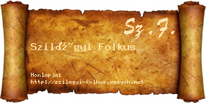 Szilágyi Folkus névjegykártya